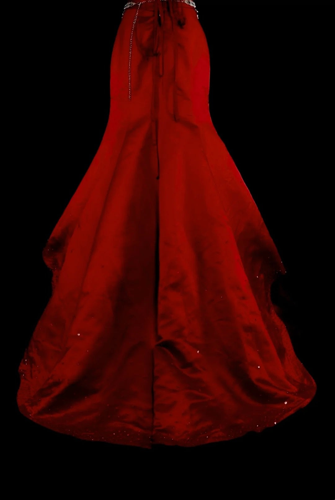 Robe de bal de printemps sirène bustier rouge en tulle, modèle N1426