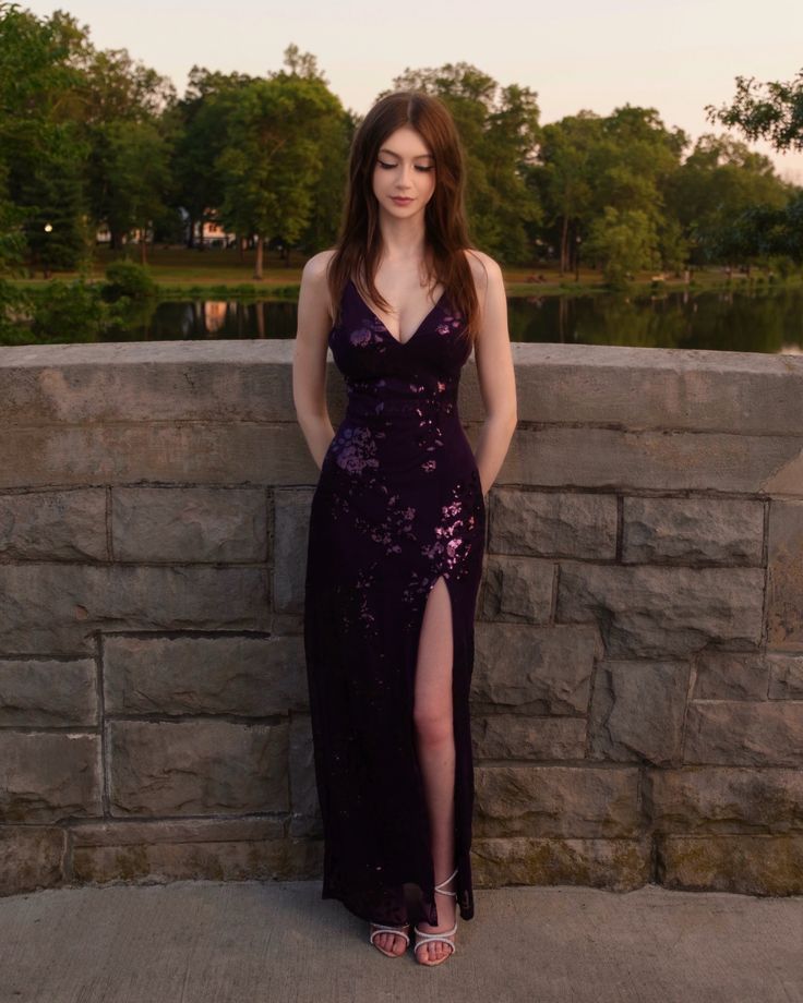 Robe de soirée longue de bal à sequins raisin, style sirène, dos nu et fente, AB662
