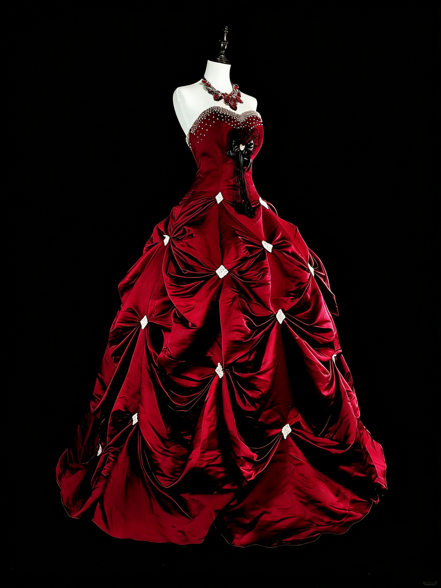 Vintage Ballkleid mit Herzausschnitt, burgunderrot, gestuft, Sweet 16 Kleider, Quinceañera Kleid, lang, Vestidos De Fiesta N1827