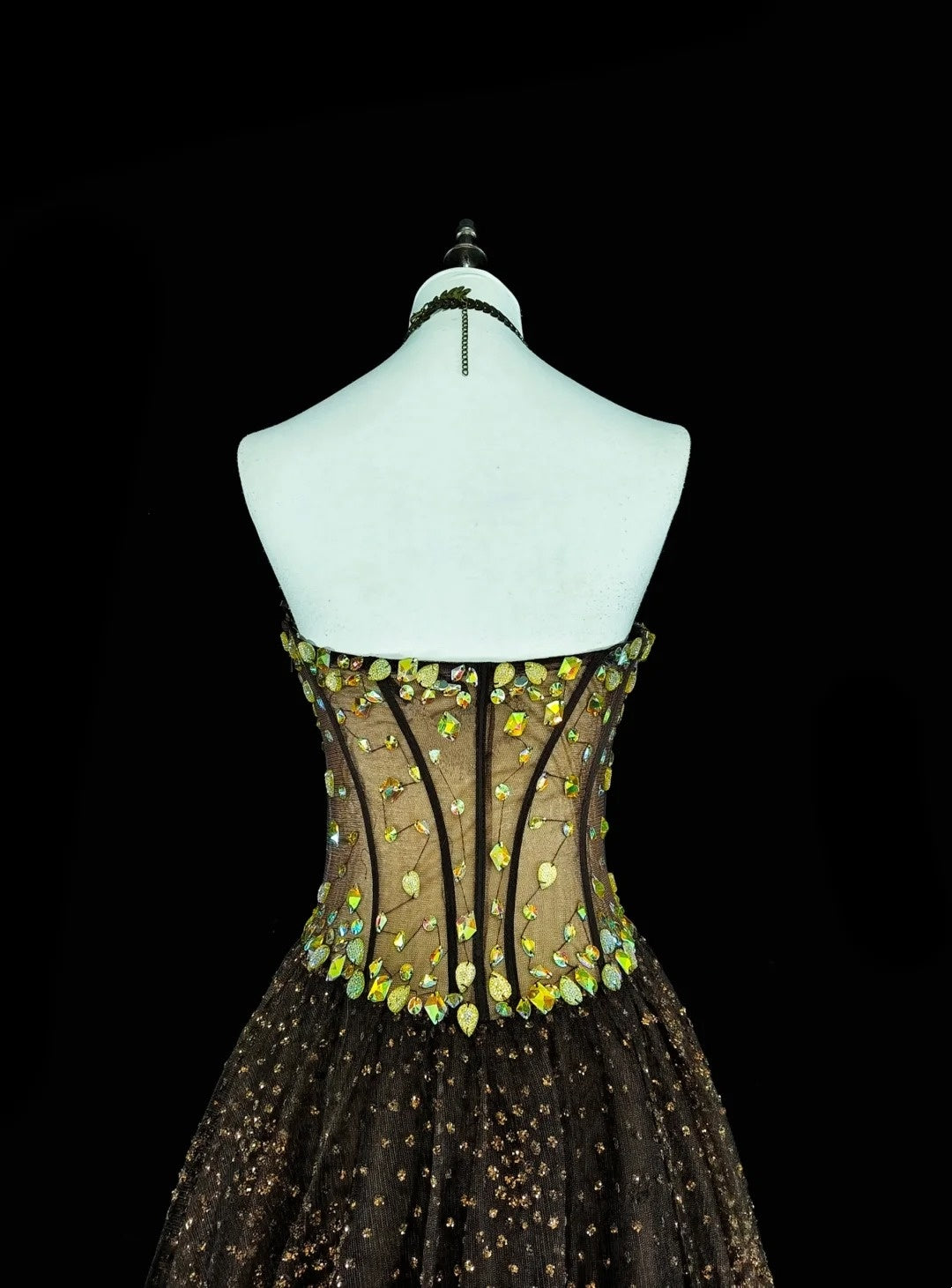 Robe de bal vintage esthétique années 70 rétro bustier en tulle noir longue robe de soirée N2153