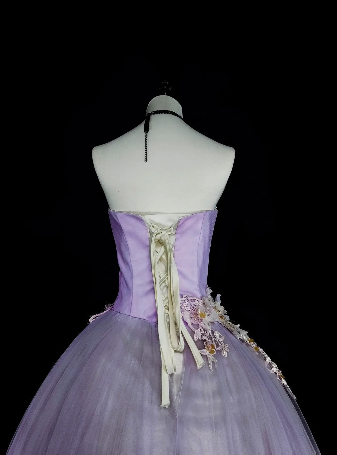 Robes de bal de promo vintage, bustier lilas avec appliqués 3D, robes de soirée longues des années 2000 N2380