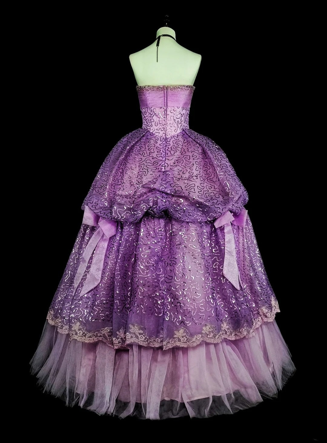 Belles robes de bal pour le bal de fin d'année, en tulle violet, bustier, avec nœud, longues tenues de soirée N3421