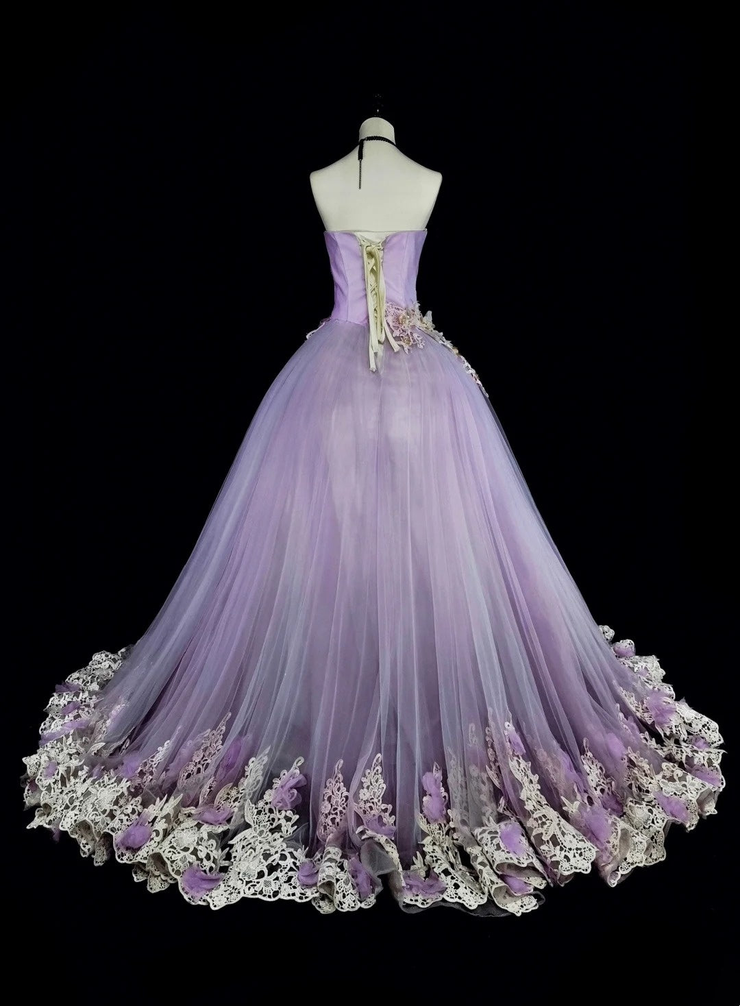 Robes de bal de promo vintage, bustier lilas avec appliqués 3D, robes de soirée longues des années 2000 N2380