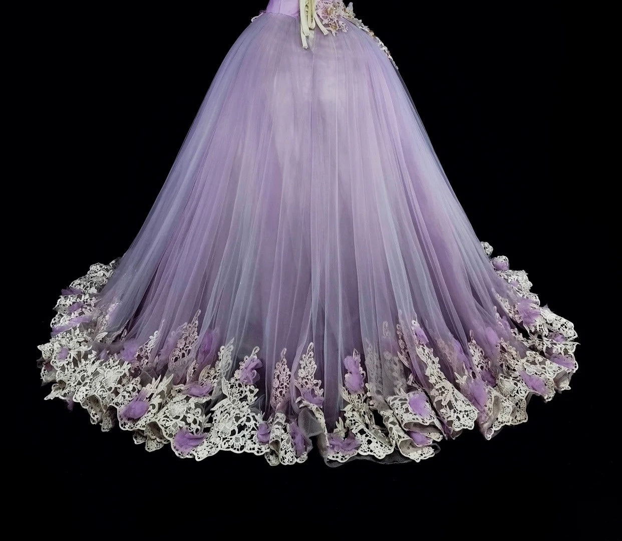 Robes de bal de promo vintage, bustier lilas avec appliqués 3D, robes de soirée longues des années 2000 N2380
