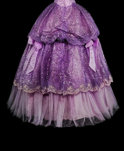 Belles robes de bal pour le bal de fin d'année, en tulle violet, bustier, avec nœud, longues tenues de soirée N3421