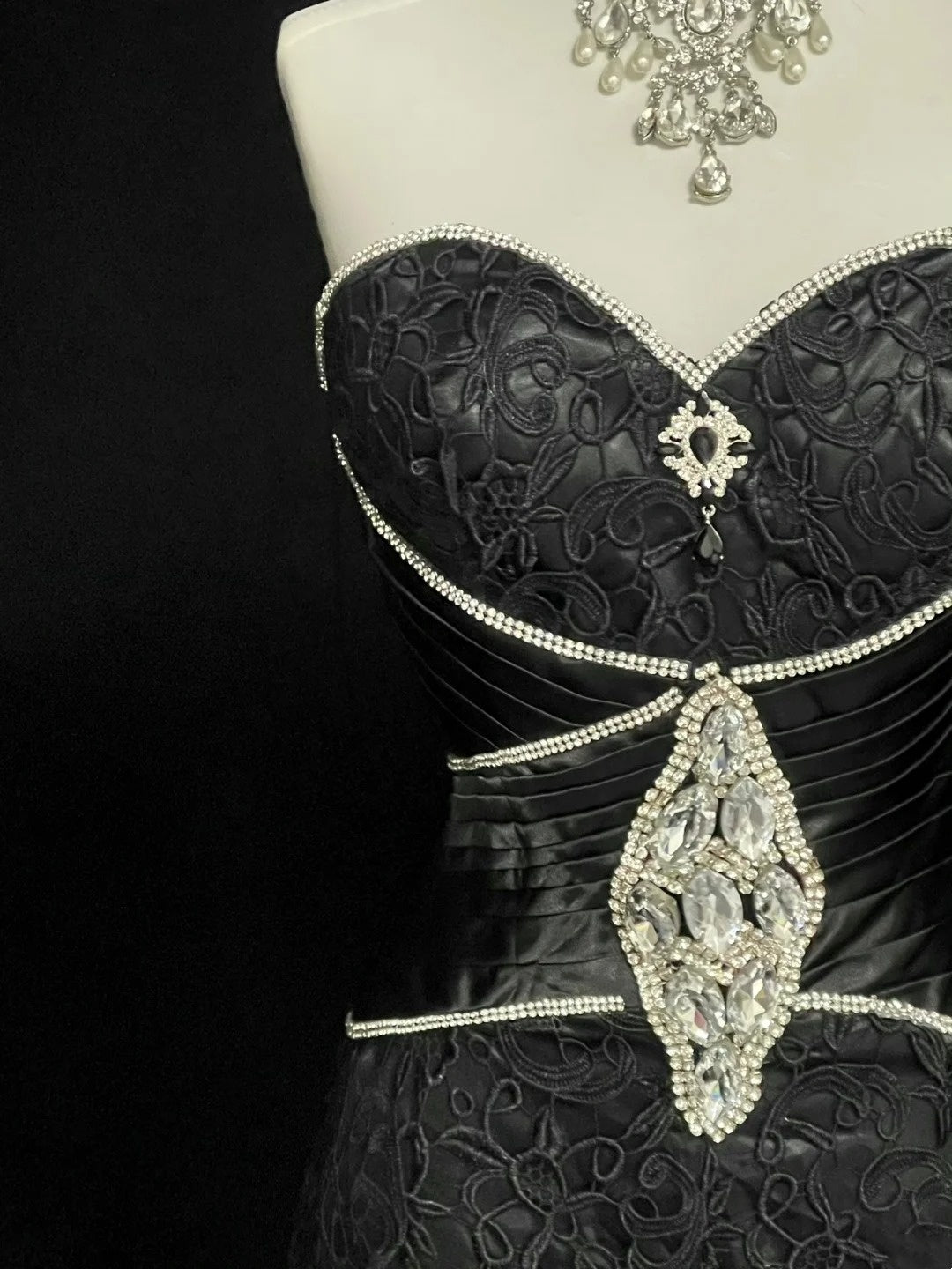 Vintage Mermaid Sweetheart Black Lace 90s With Beaded Long Prom Dresses Senior High Schools Formal Party Dress N1437