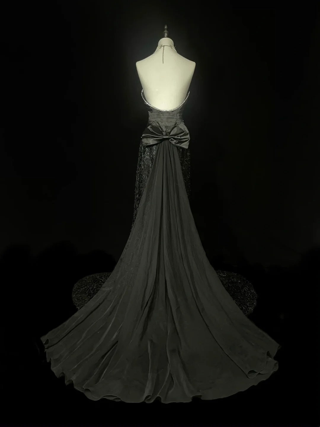 Vintage Mermaid Sweetheart Black Lace 90s With Beaded Long Prom Dresses Senior High Schools Formal Party Dress N1437