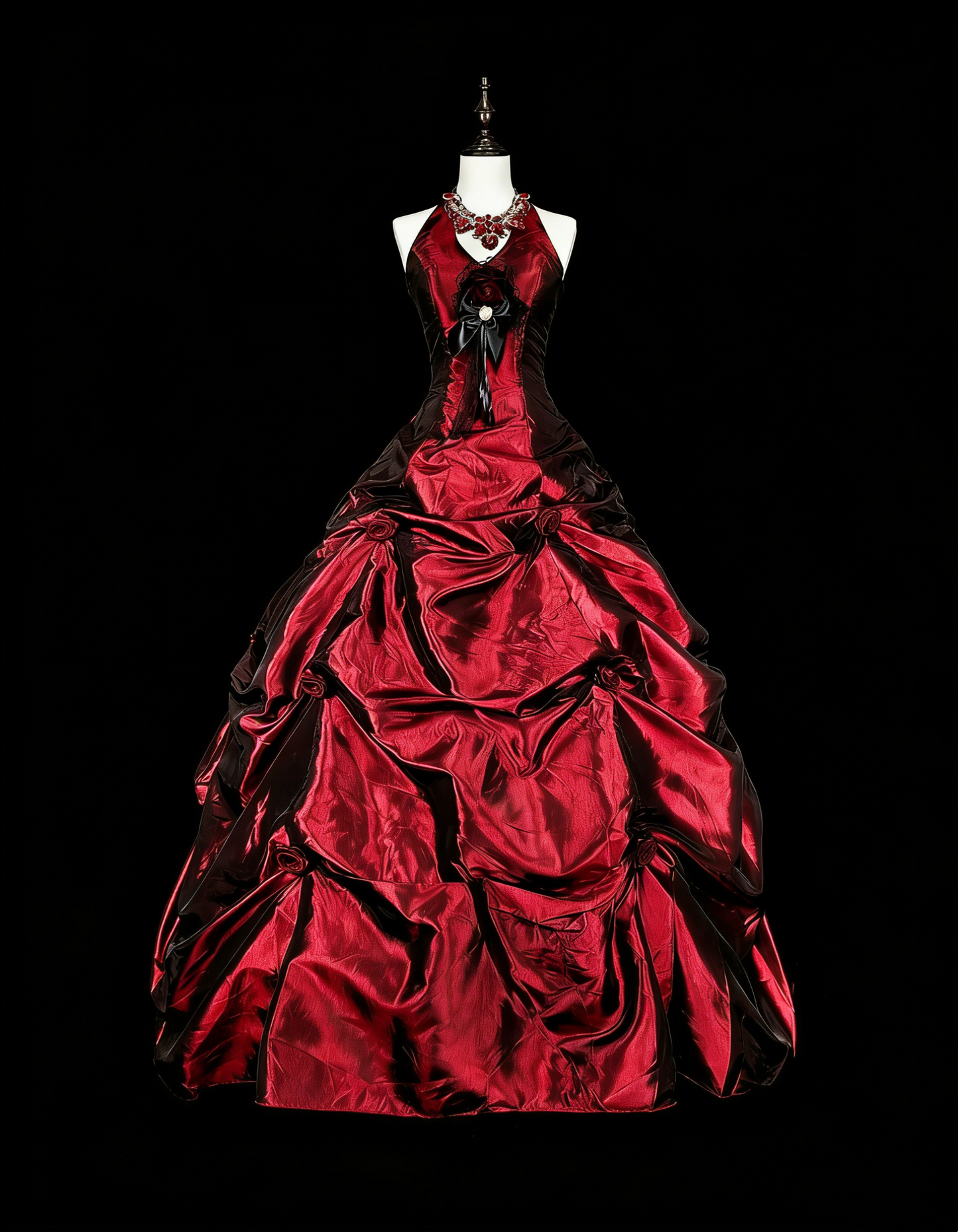 Vintage Ballkleid Neckholder Burgunder Taft Sweet 16 Kleider Quinceanera Kleid Lang 15 Vestidos De Fiesta N1828