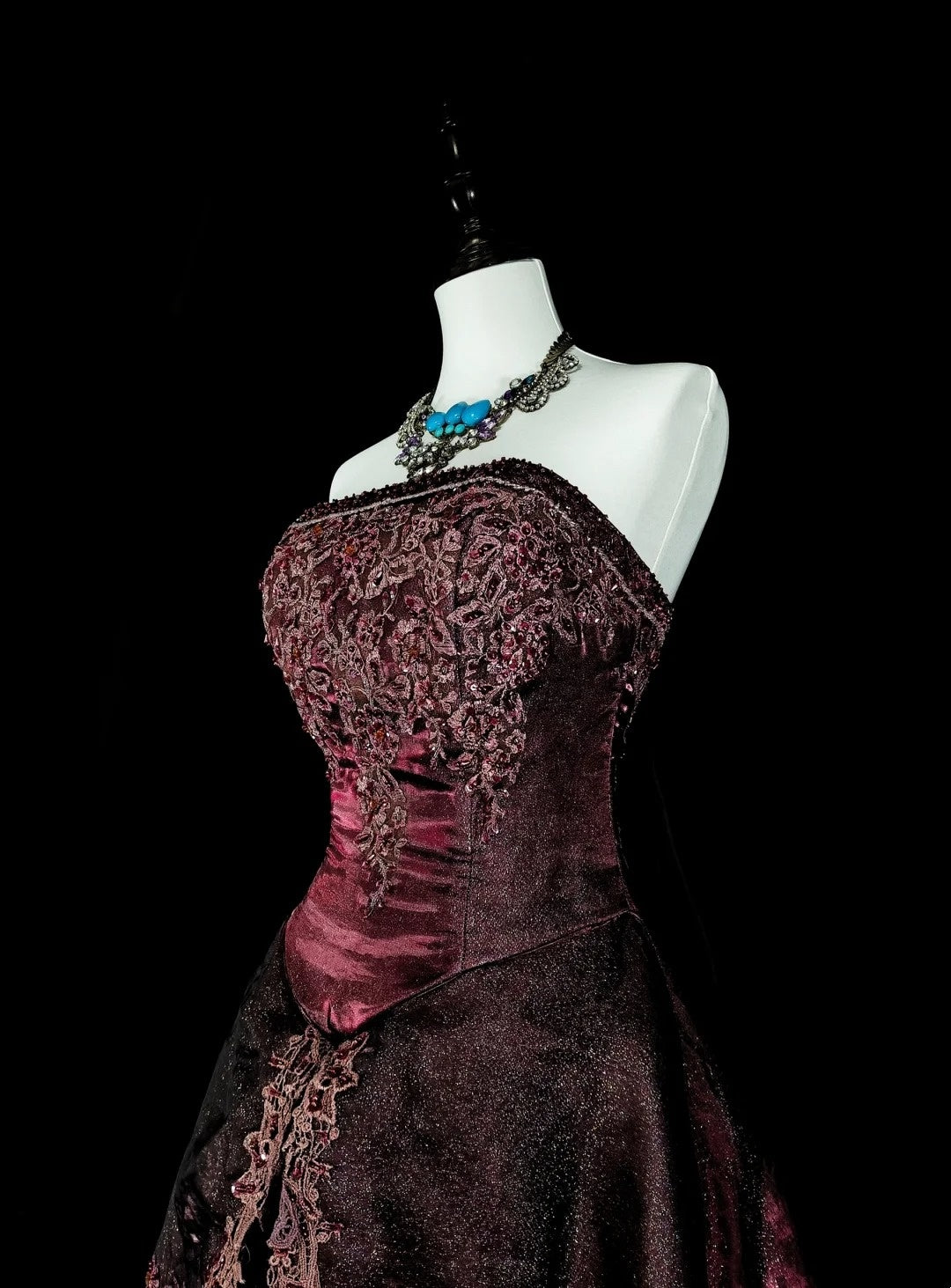 Robe de bal vintage, style rétro années 50, élégante et bustier, longue, marron, inspiration N1994