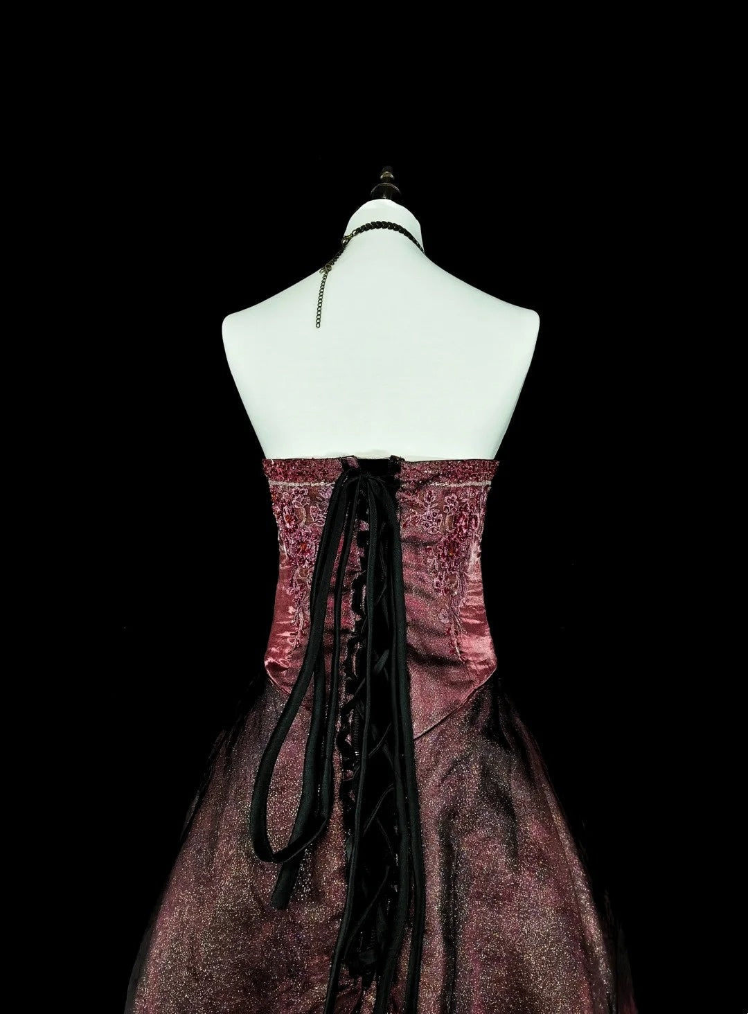 Robe de bal vintage, style rétro années 50, élégante et bustier, longue, marron, inspiration N1994