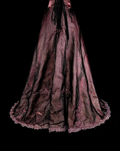 Robe de bal vintage, style rétro années 50, élégante et bustier, longue, marron, inspiration N1994