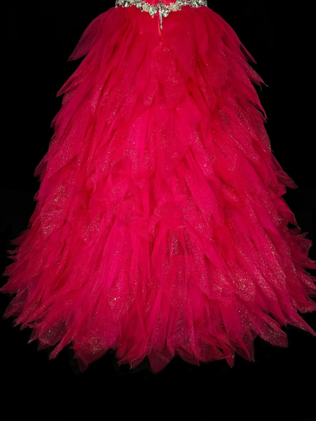 Vintage Ballkleid mit eckigem Ausschnitt, pinkfarbenem Tüll und mehreren Lagen, gestuftes Kleid für Sweet 16, Quinceañera, langes Kleid, Vestidos De Fiesta N1436