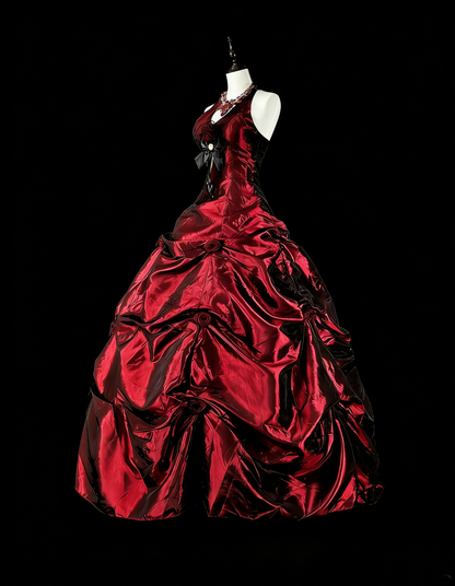 Vintage Ballkleid Neckholder Burgunder Taft Sweet 16 Kleider Quinceanera Kleid Lang 15 Vestidos De Fiesta N1828
