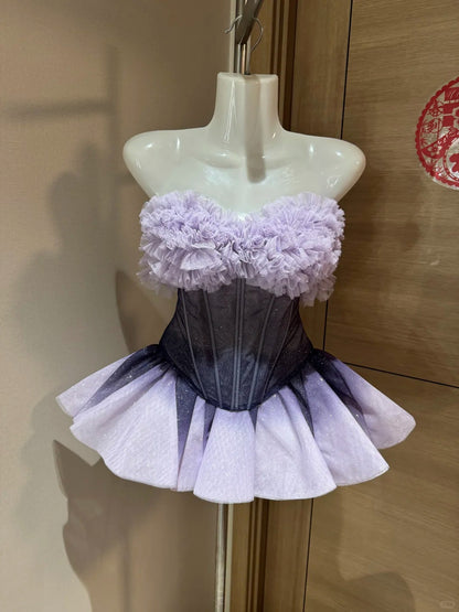 Robes de bal mignonnes Cœur Lilas Tulle Nuit Courte À Rio Inspo Idées de robes de rentrée Robes de bal de rentrée RB4041