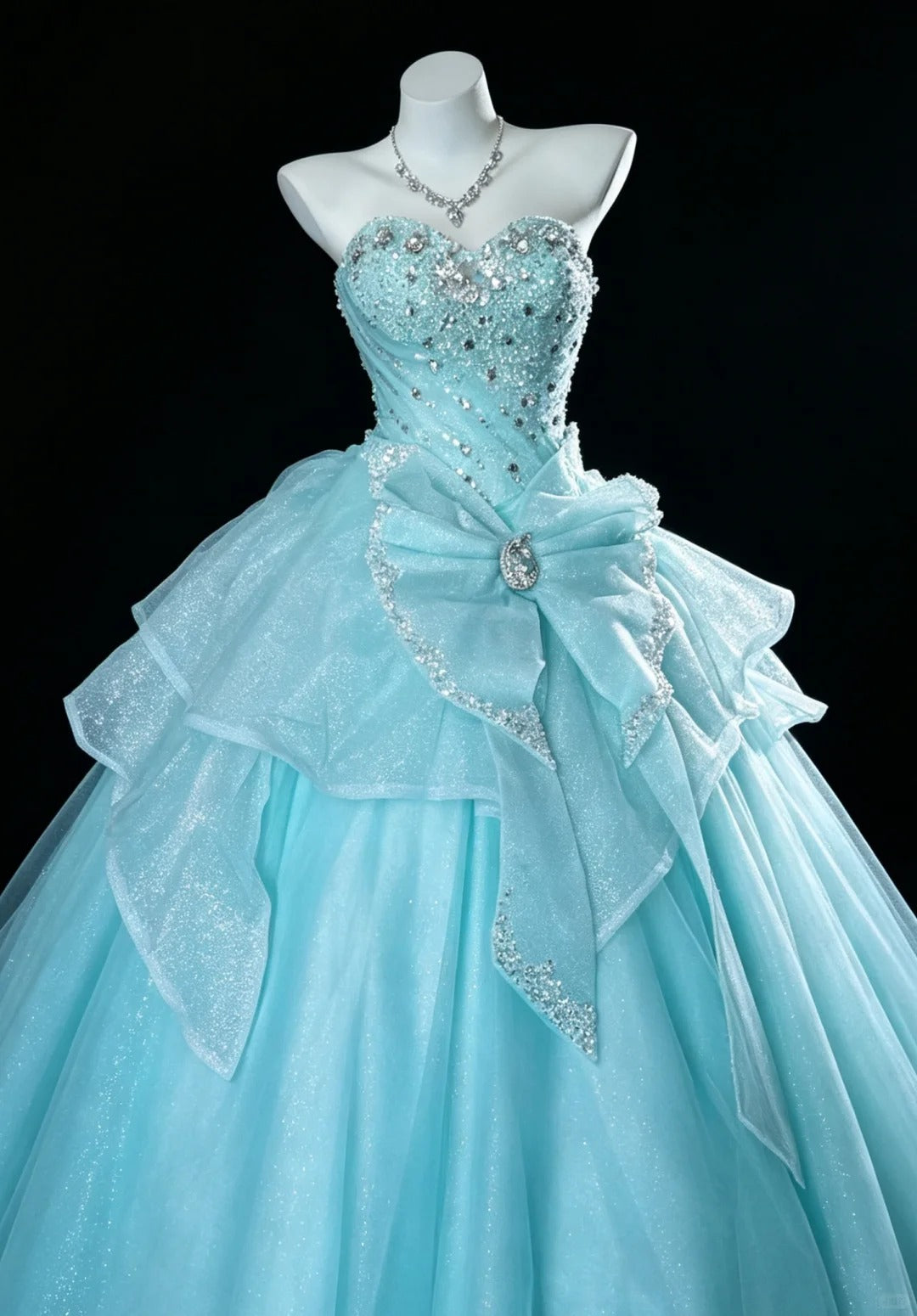 Süßes Ballkleid Sweetheart Blau Tüll mit Perlen Quince Kleid Lang Süße 15 16 Quinceanera Kleider Vestido de princesa RB4473
