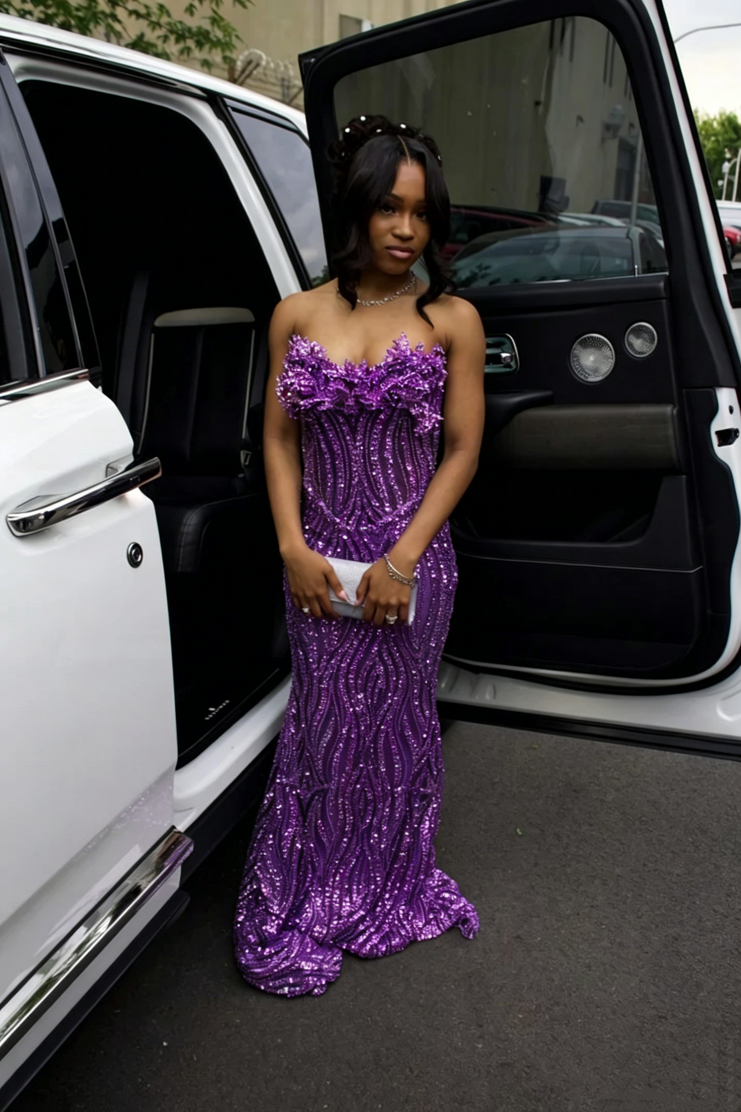 Sparkly Prom Dresses Mermaid Sweetheart Silver Sequin Sparkle Red Carpet Evening Gown For Black Women Girls N4045