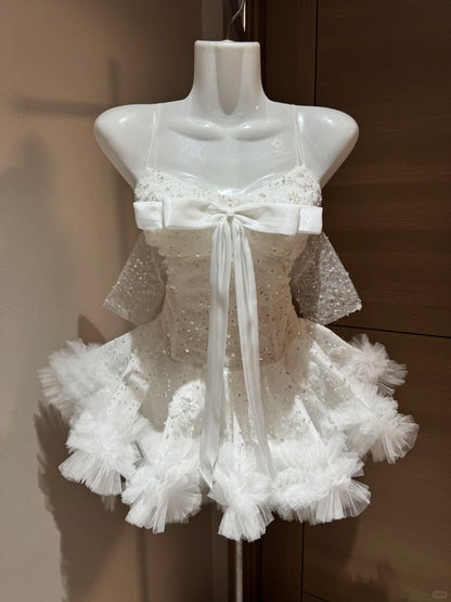 Mignonne robe de bal à fines bretelles en tulle blanc Night In Rio Inspo Idées de robes de bal de promo RB4035