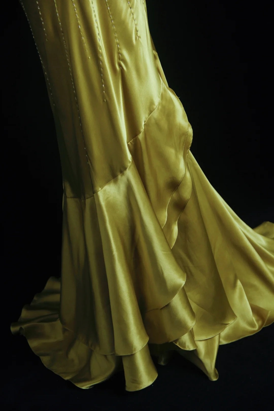 Vintage Prom Dresses Aesthetic 80s Retro Mermaid Sweethert Green Satin Long Formal Outfits N2334