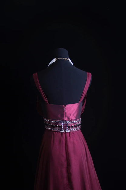 Retro-A-Linien-Chiffonkleid mit herzförmigem Ausschnitt und perlenbesetztem Oberteil im 90er-Jahre-Stil – Inspiration für Outfits zum 18. Geburtstag – Festliches Kleid N492
