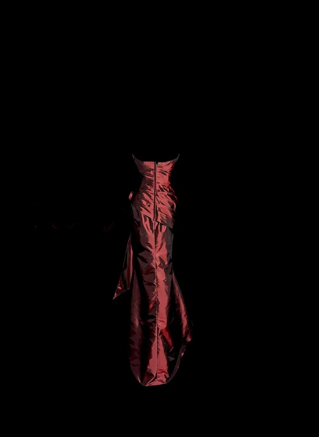 Robes de bal modestes d'inspiration sirène bustier bordeaux avec volants années 80 longues robes de soirée N3407