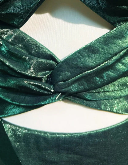 Robes de bal vintage en satin vert foncé en ligne chérie des années 1990 robe de soirée formelle N2656