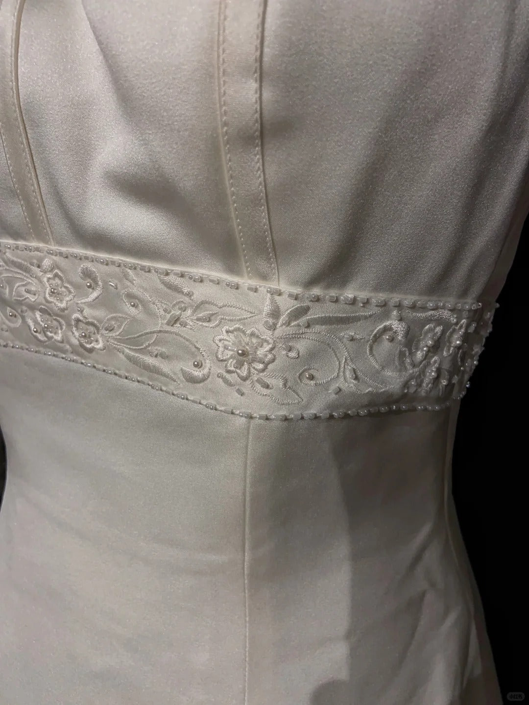 Zeitlose Hochzeitskleider Ballkleid Spaghettiträger Elfenbein mit Perlen Lang Brautkleid N3433