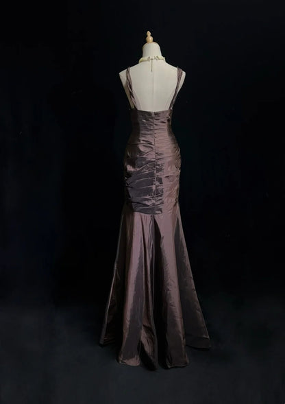 Elegante Meerjungfrauen-Abschlussballkleider in Herzform aus Taft mit Rüschen, langes Ballkleid N2901