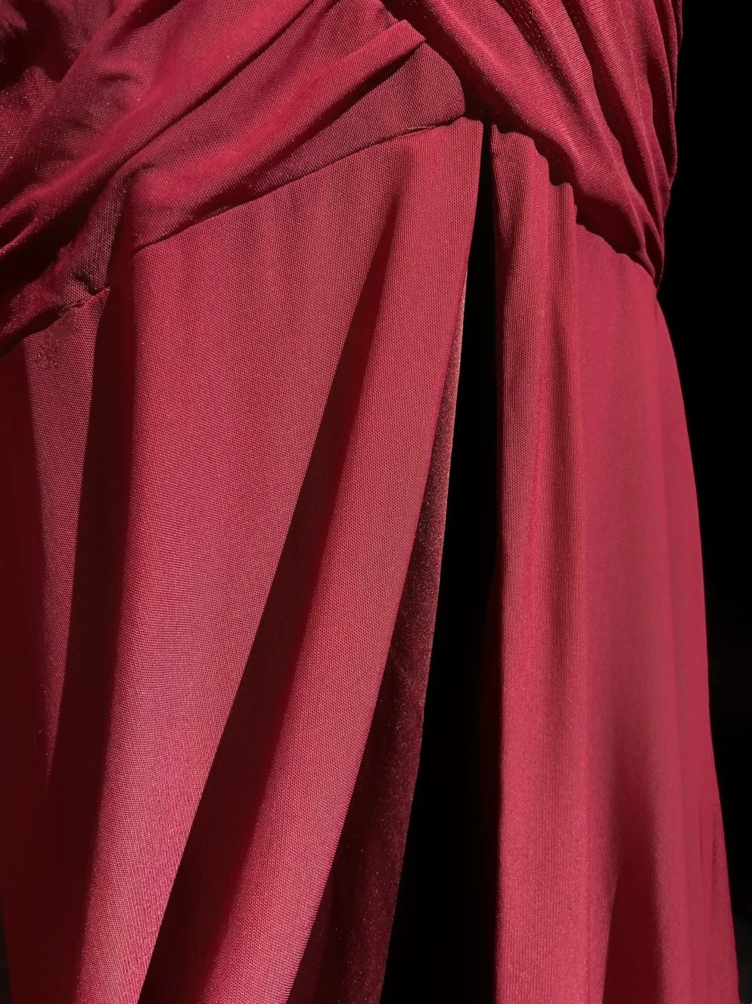Vintage Mermaid 2000s Spaghetti Strap Burgundy Chiffon With Pleated Formal Dress Long Prom Dresses N2577