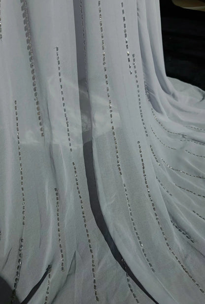 Vintage Prom Dresses Mermaid Sweetheart Gray Chiffon With Beading 1970s Long Formal Gown N2614