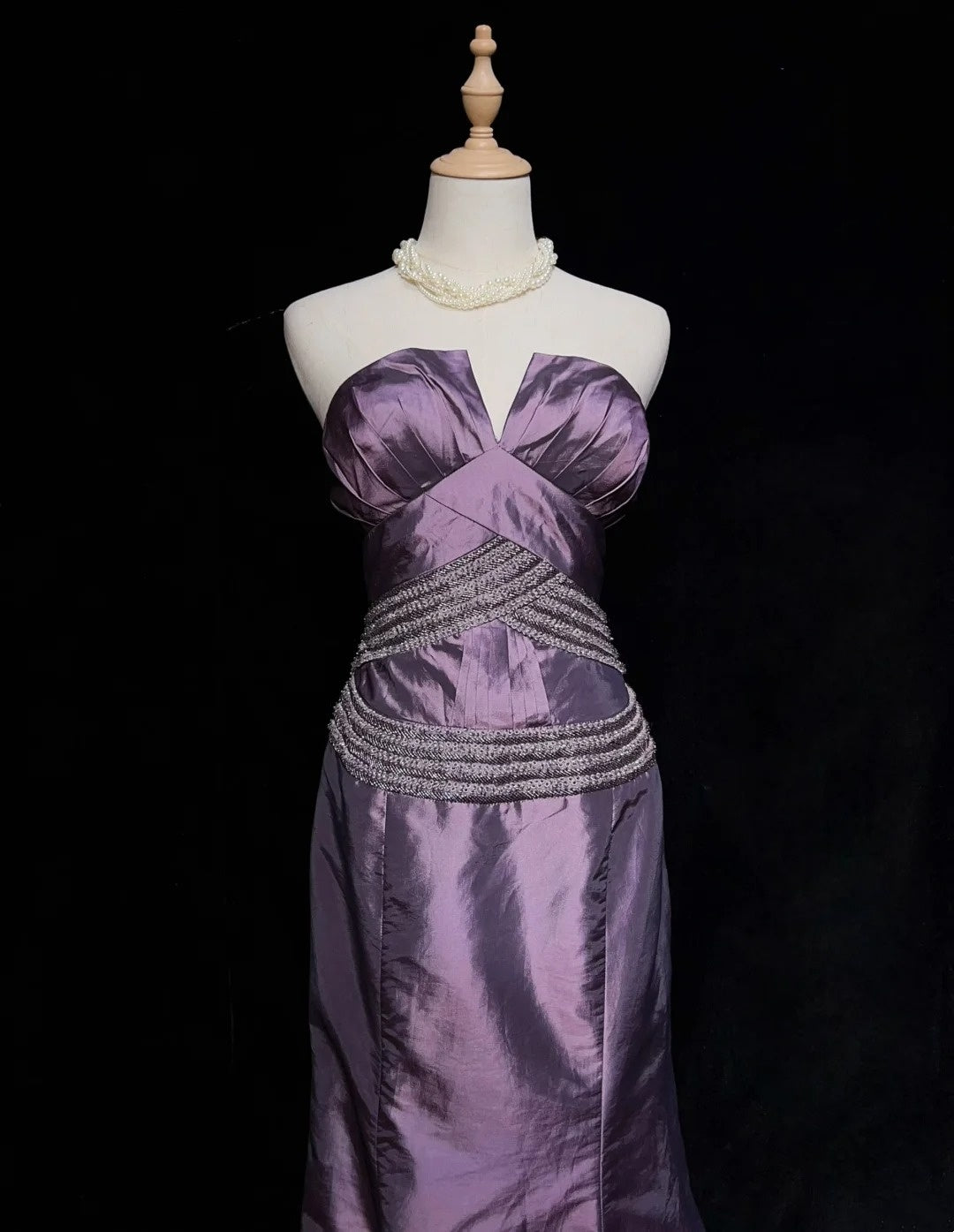 Robes de bal de rêve des années 90 Sirène Cœur Raisin avec perles Tenues de soirée formelles N3833