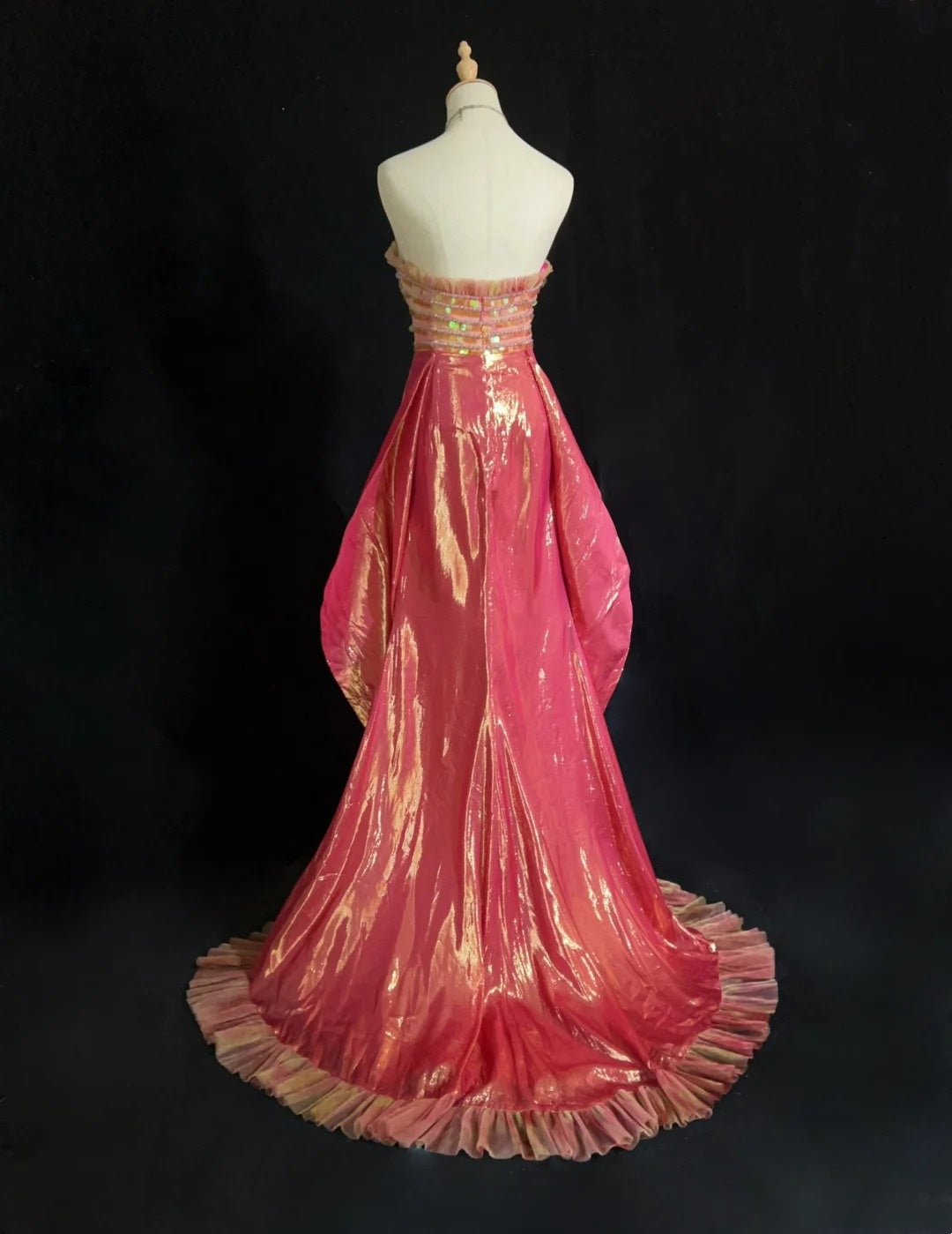 Glamorous Prom Dresses Mermaid Sweetheart Pink High Low With Beading Formal Dress N2887