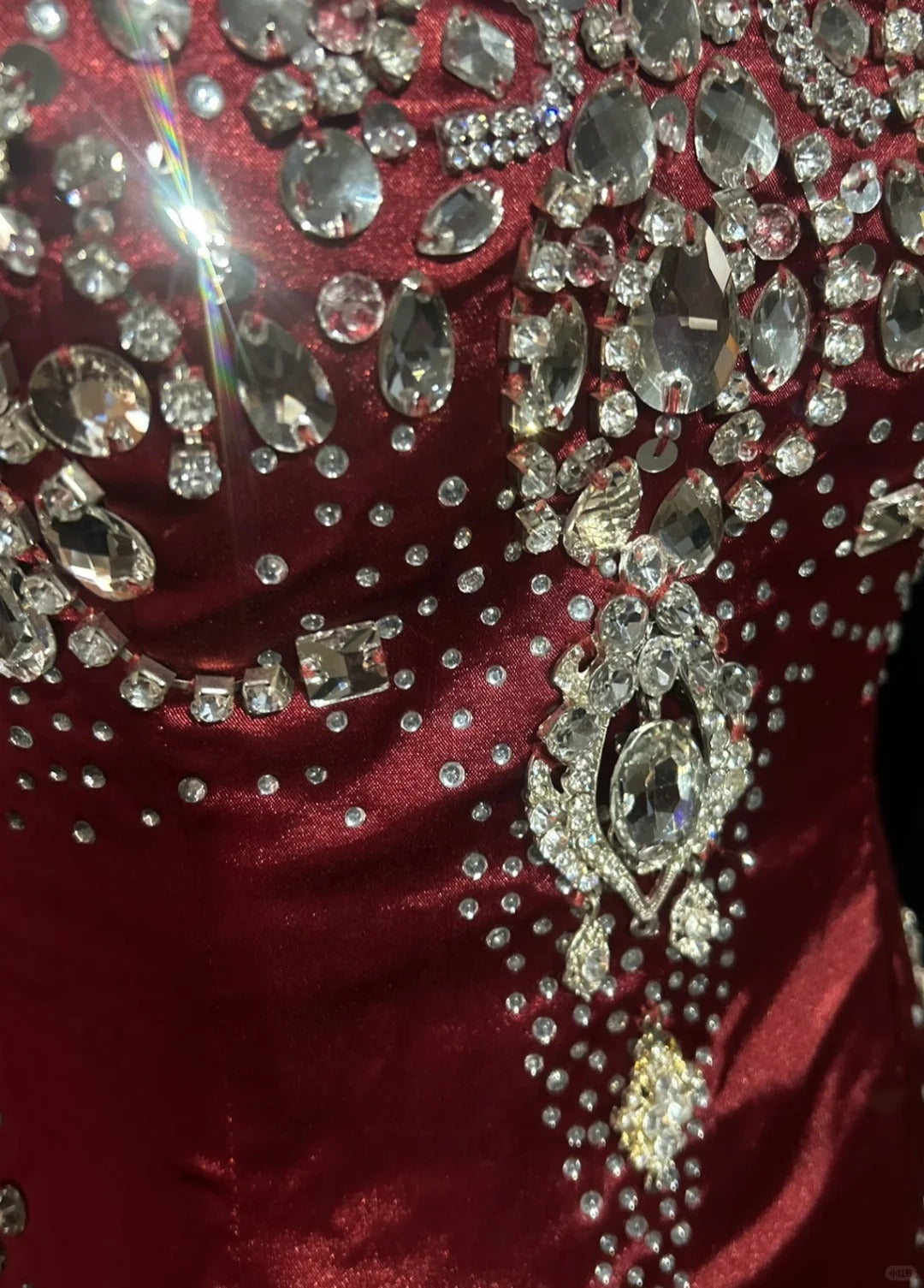 Vintage Prom Dresses 80s Mermaid Straps Burgundy Satin Long With Silver Beading Evening Formal Outfits RB5135