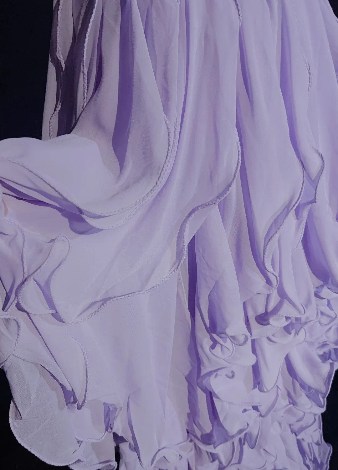 Vintage Prom Dresses A line Off The Shoulder Lilac Layers With Ruffles Short Sleeves Long Formal Dress N2511