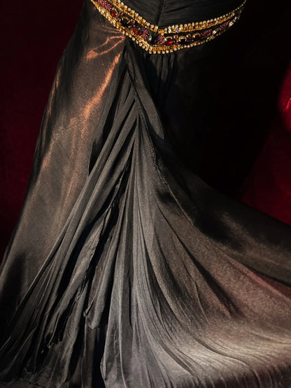 Robes de bal vintage des années 80, robe de soirée sirène à dos nu avec perles, tenues de soirée semi-formelles N3643