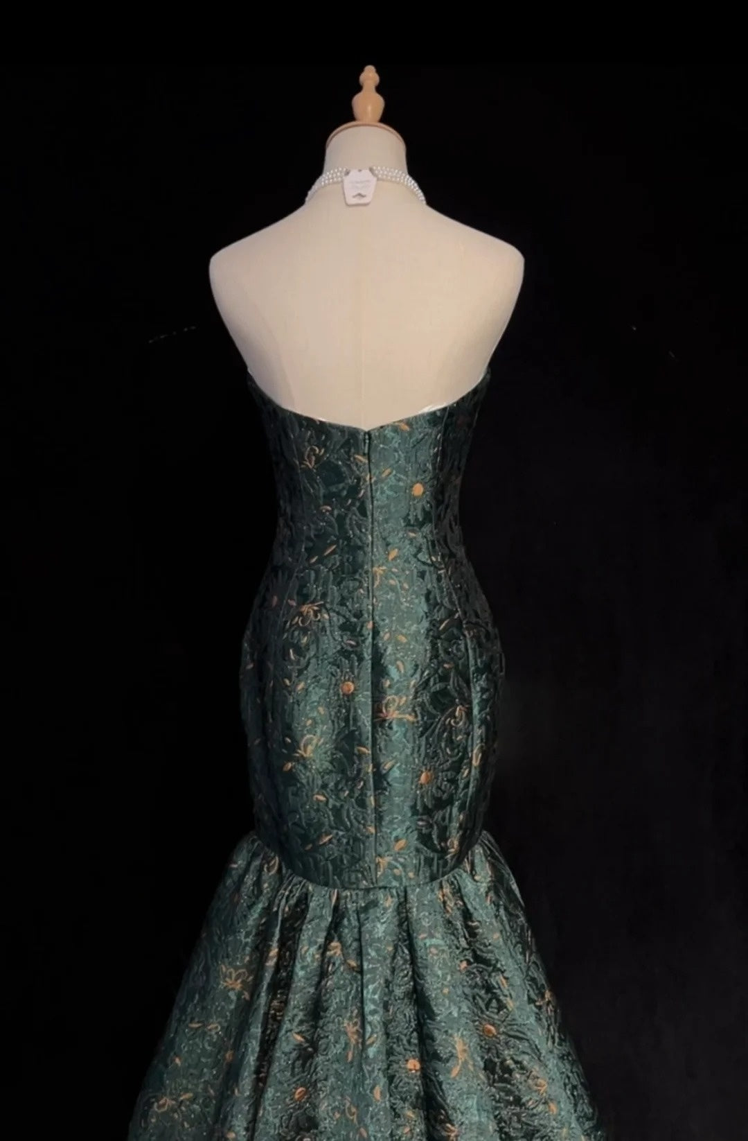Elegante Abschlussballkleider Meerjungfrau Sweetheart Dunkelgrün Bodenlang Spitze Satin Festliches Abendkleid N3707