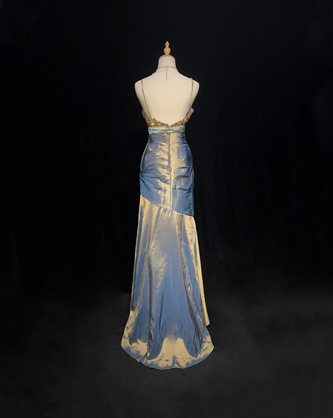 Nouvelles Robes de Bal Sirène Bretelles Fines Longueur Ras du Sol Taffetas Robe de Soirée Formelle N3697