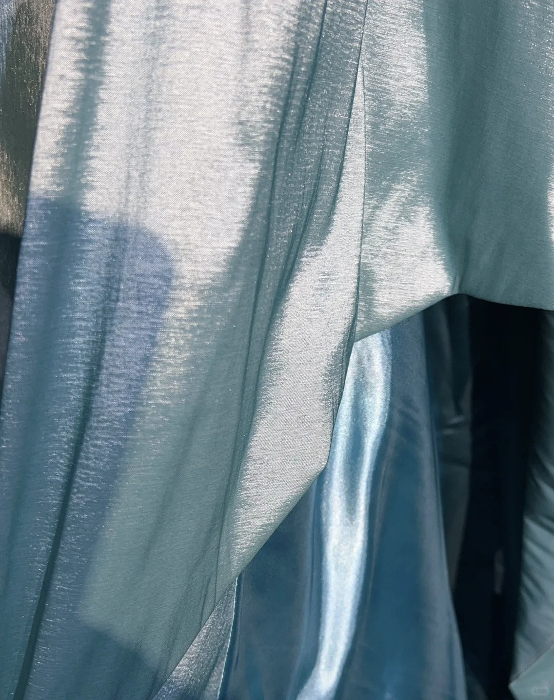 Robes de bal élégantes et chics ligne A en satin bleu ciel avec bretelles et manches, robes de soirée semi-formelles N3800