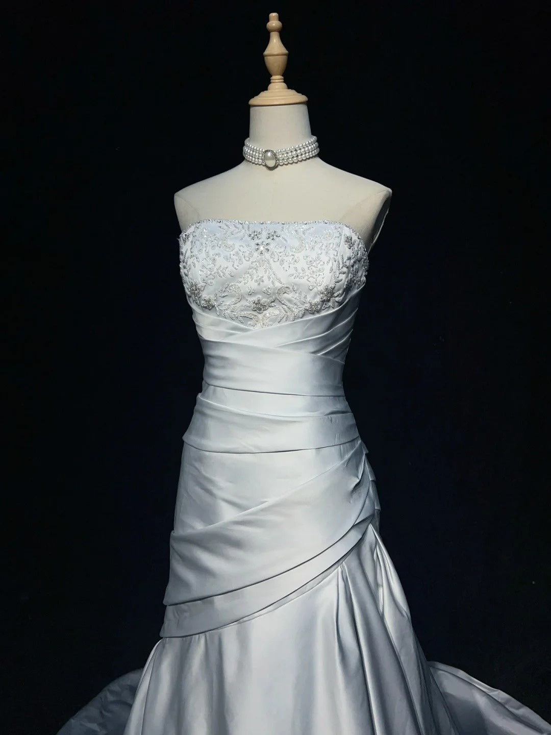 Bescheidene Abschlussballkleider Meerjungfrau One Shoulder Hellblau Satin Mit Spitze Langes formelles Tanzkleid N3000