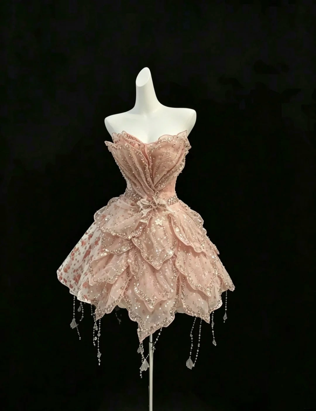 Mignonne Robe de Bal Cœur Rose Robes de Remise de Diplôme Courtes Lycée Pour la 3ème Idées Robe de Rentrée RB3303