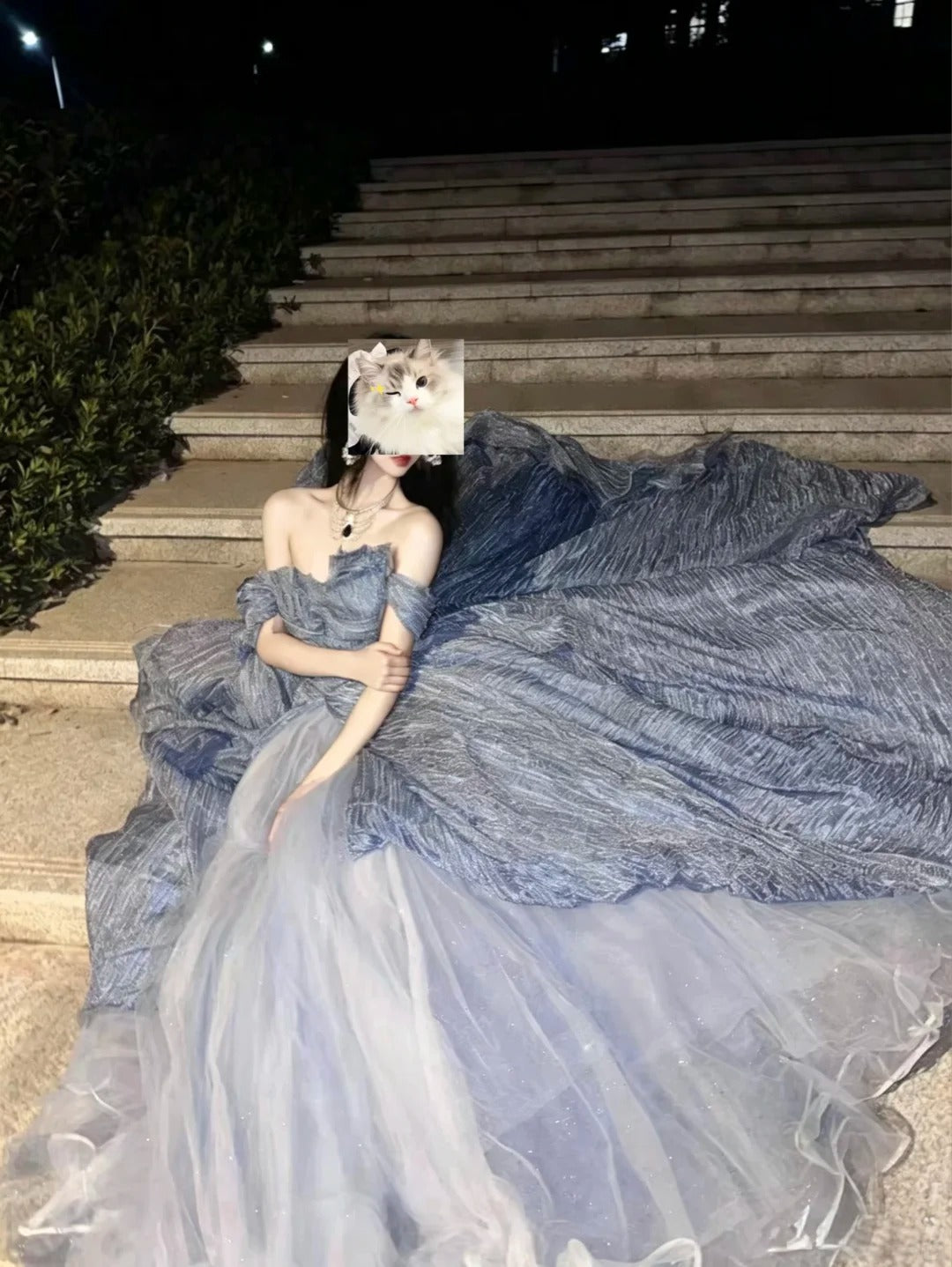 Prinzessin Ballkleid schulterfrei staubblau Quince Kleid lang Sweet 15 16 Quinceanera Kleider Vestido de princesa RB4476