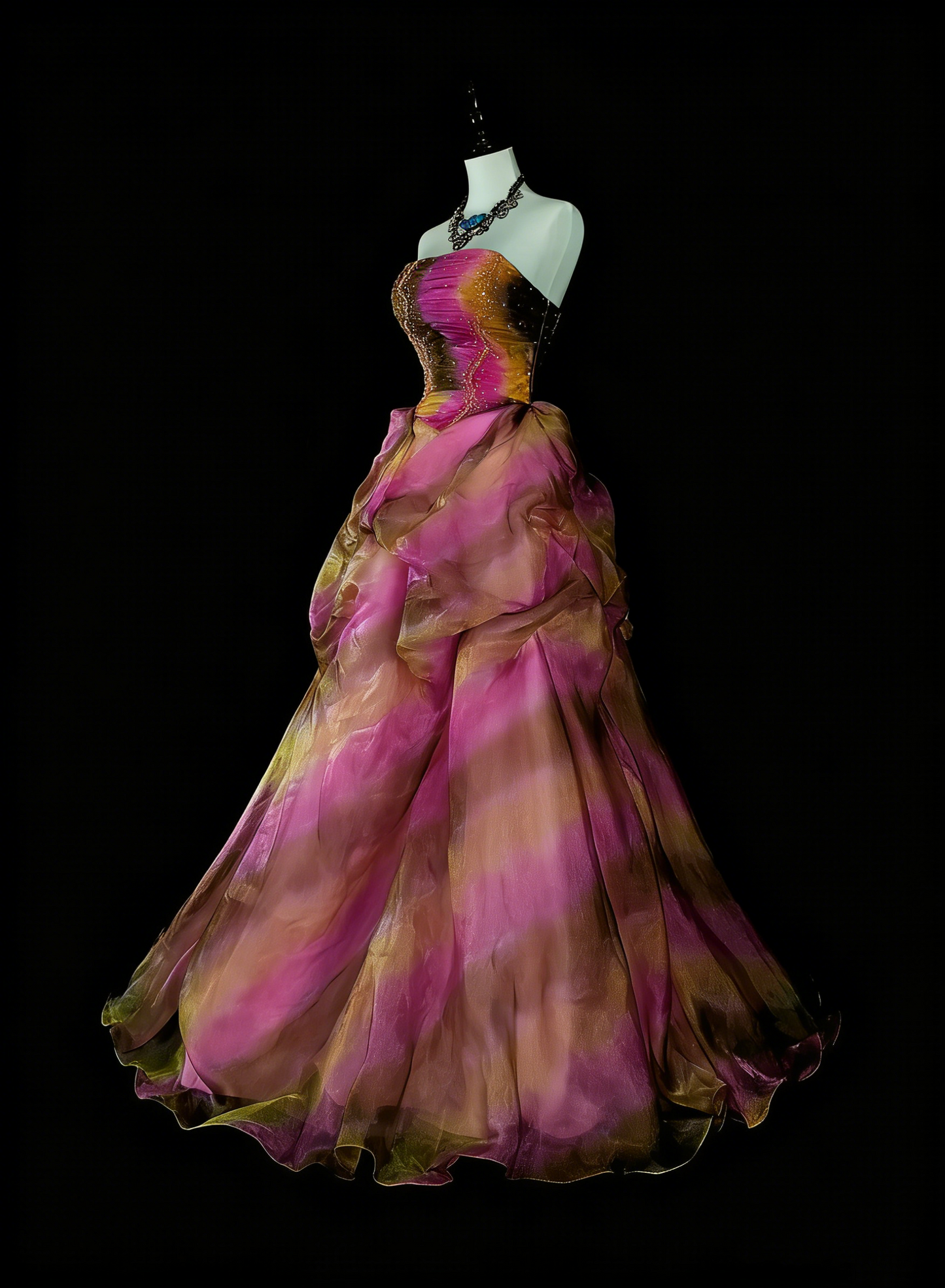 Robe de bal ravissante sans bretelles en tulle, robe de soirée longue et élégante N1419