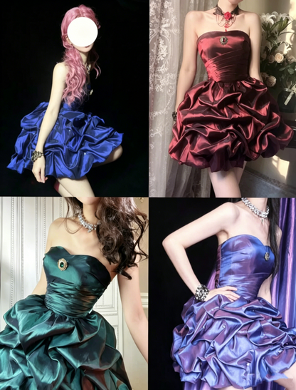 Glamouröses Ballkleid, Neckholder, Lila, mit Schmuckstein, Partykleid, Cocktailkleid, Heimkehrkleider N3814