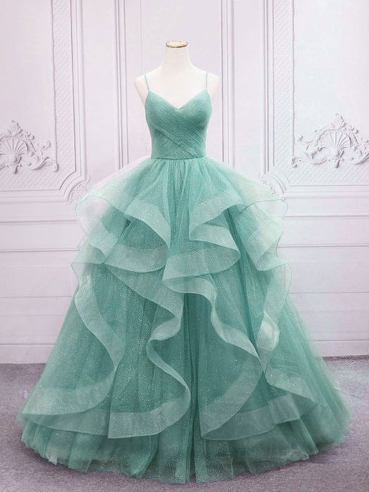 Elegant Quinceanera Dress Sweetheart Tulle Long Prom Dress Sweet 16 Dress Corset Long Formal Dress AB485