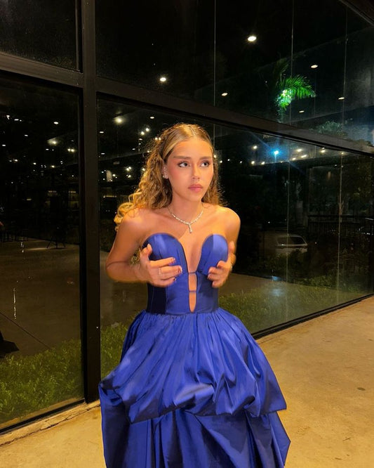Graceful Ball Gown Sweetheart Taffeta Sleeveless Pleated Prom Dress Formal Evening Dress Party Gowns AB426
