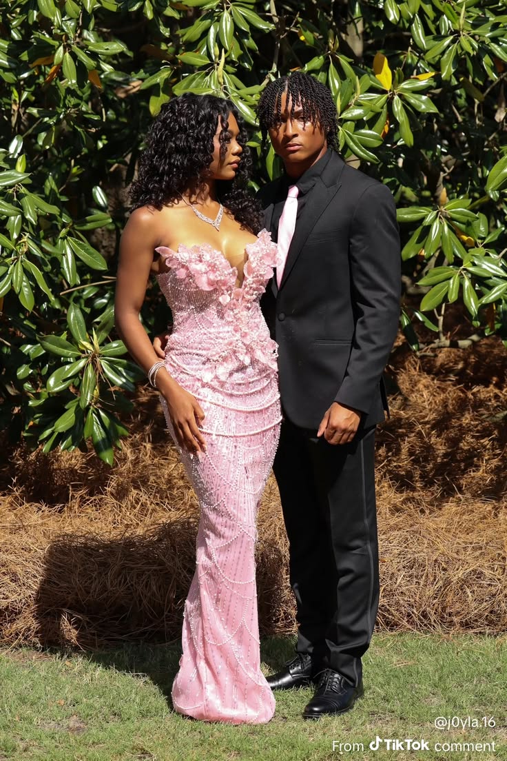 Sparkly Sweethart Pink Long Party Dress Prom Dresses With Flowers Mermaid Bodycon For Women N4088