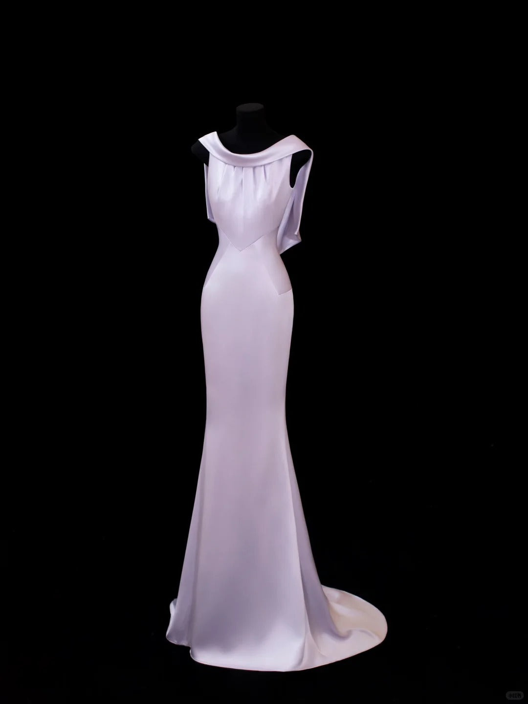 Vintage Prom Dresses 70s Mermaid Scoop Lilac Satin Sleeveless Evening Formal Outfits RB4323