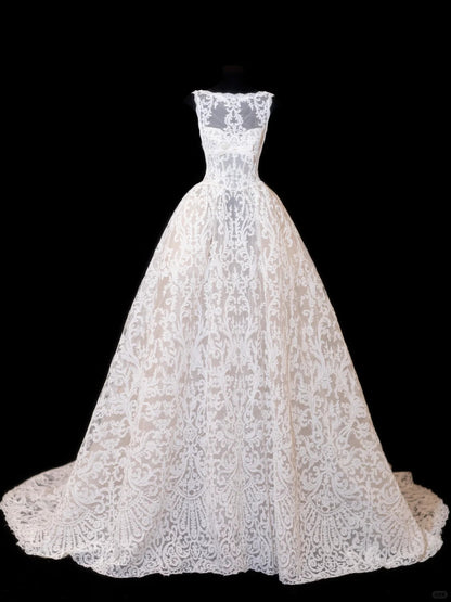 Timeless Ball Gowns Lace White With Wedding Veil Tulle Bridal Gown Garden Wedding Dresses RB4322