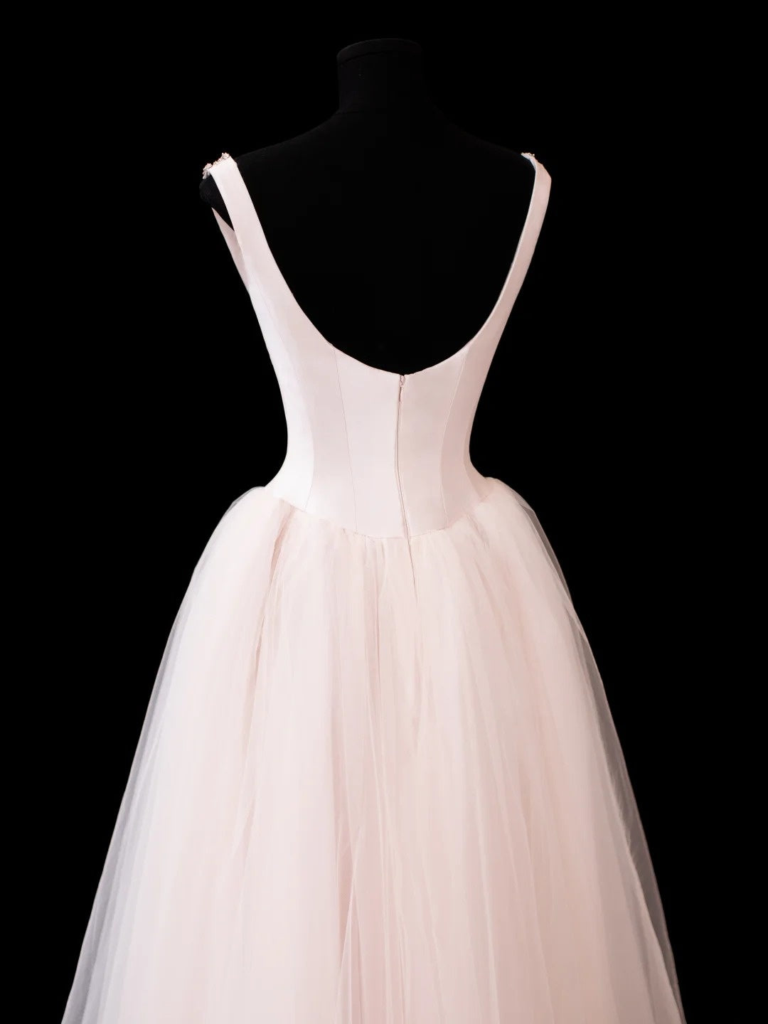 Ball Gown Square Neck Pink Tulle With Beading Prom Dresses Formal Outfits RB3935