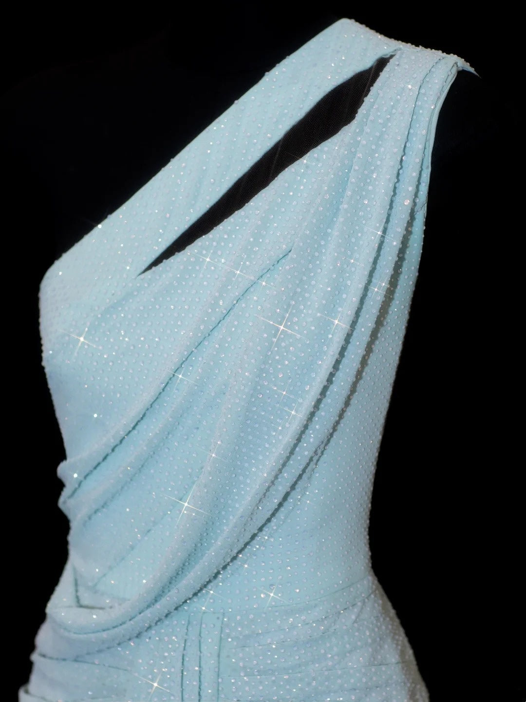 Robe de soirée longue bleu ciel clair à paillettes asymétriques et fourreau brillant, robe de bal, robe d'invitée de mariage élégante N908