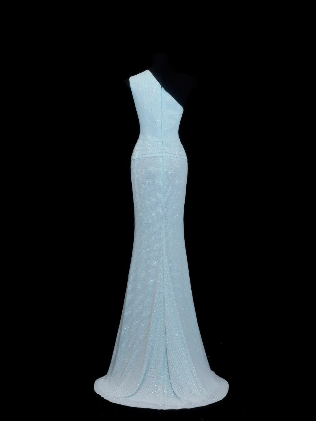 Robe de soirée longue bleu ciel clair à paillettes asymétriques et fourreau brillant, robe de bal, robe d'invitée de mariage élégante N908